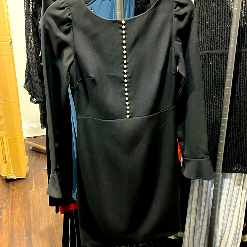 Black Dress w/Pearl Detail